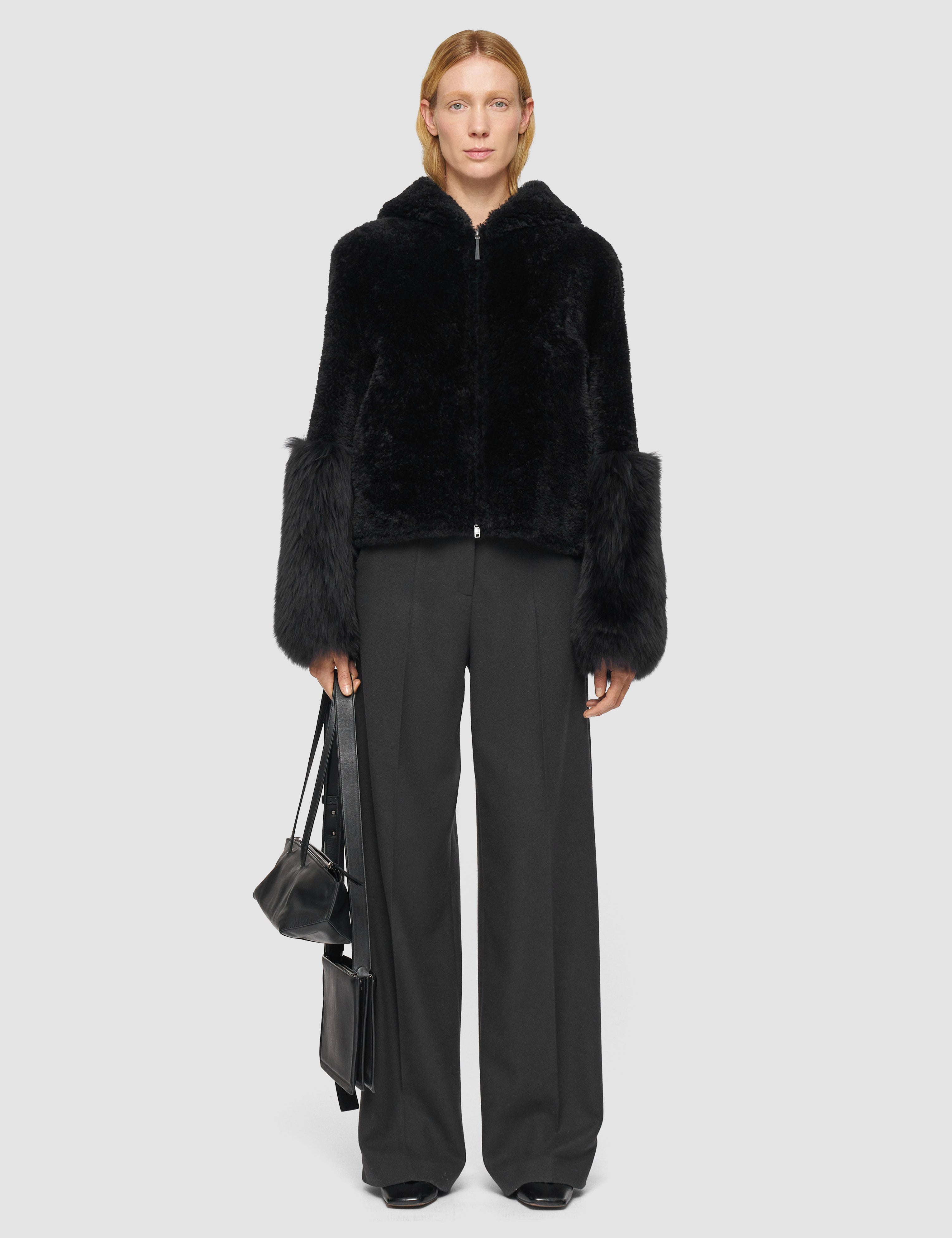 Grey Sarah Shearling Jacket - Joseph