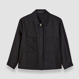 Black Satie Soft Cotton Silk Shirt - Joseph