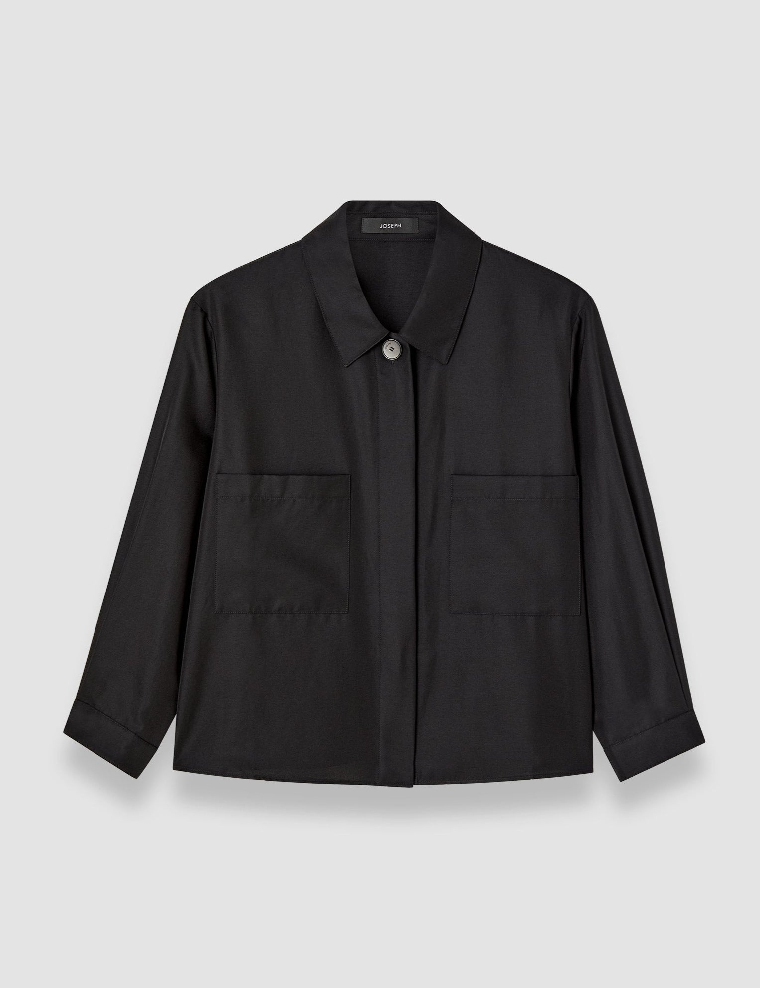 Black Satie Soft Cotton Silk Shirt - Joseph