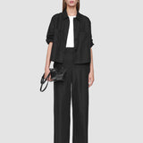 Black Satie Soft Cotton Silk Shirt - Joseph