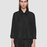 Black Satie Soft Cotton Silk Shirt - Joseph