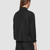 Black Satie Soft Cotton Silk Shirt - Joseph