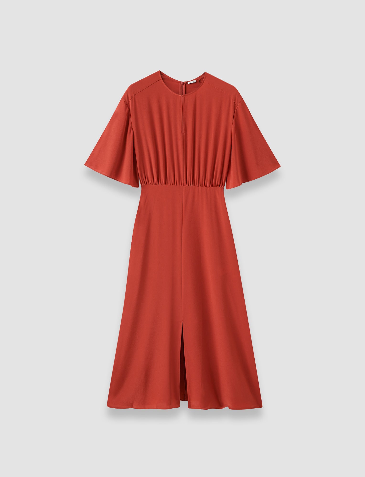 joseph red dress Joseph Ribkoff Lipstick Red Satin Ruffle Sleeve Straight Dress Style 244235