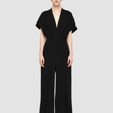 Black Sofia Airy Plissé Jumpsuit - Joseph