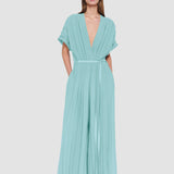 Blue Sofia Airy Plissé Jumpsuit - Joseph
