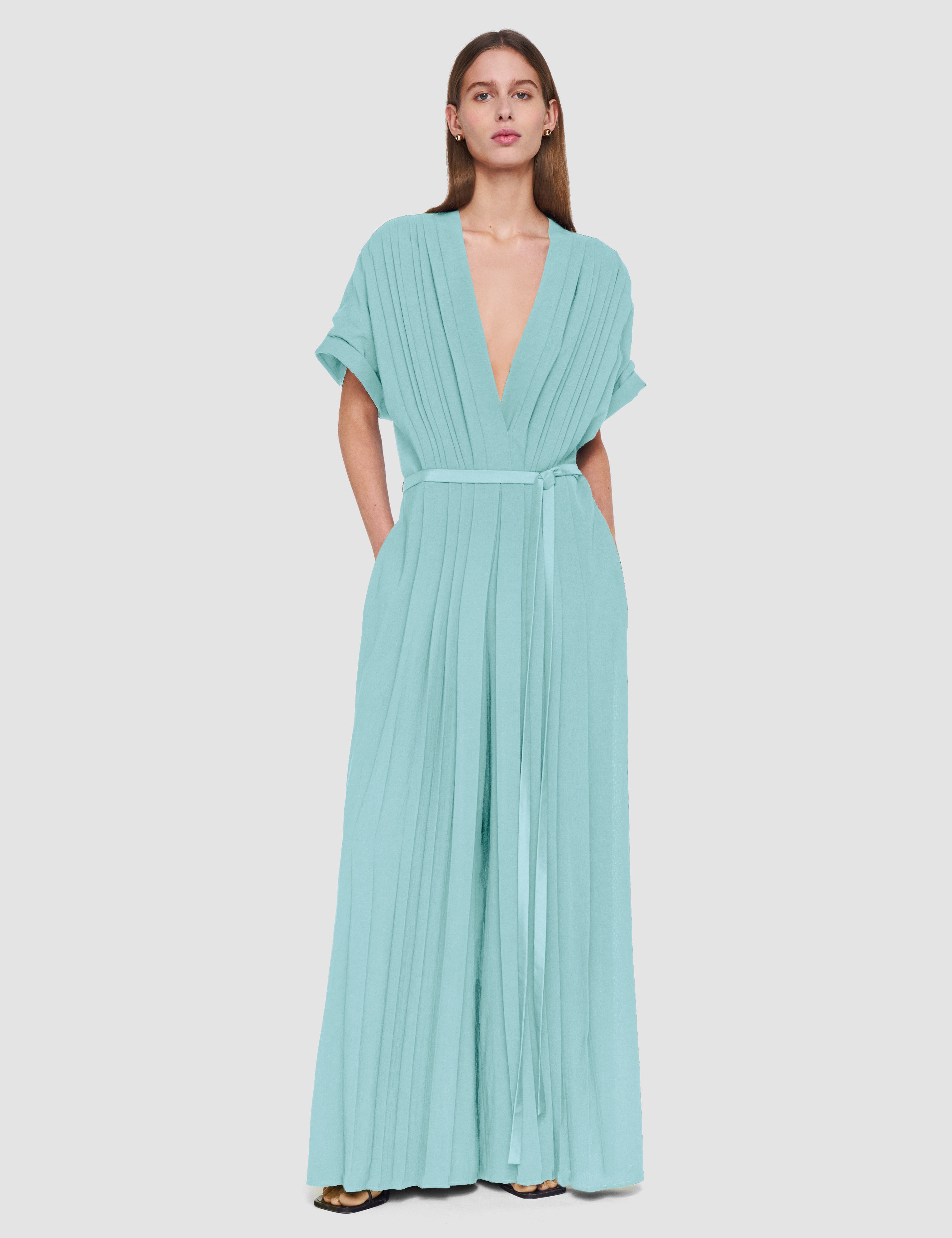 Blue Sofia Airy Plissé Jumpsuit - Joseph