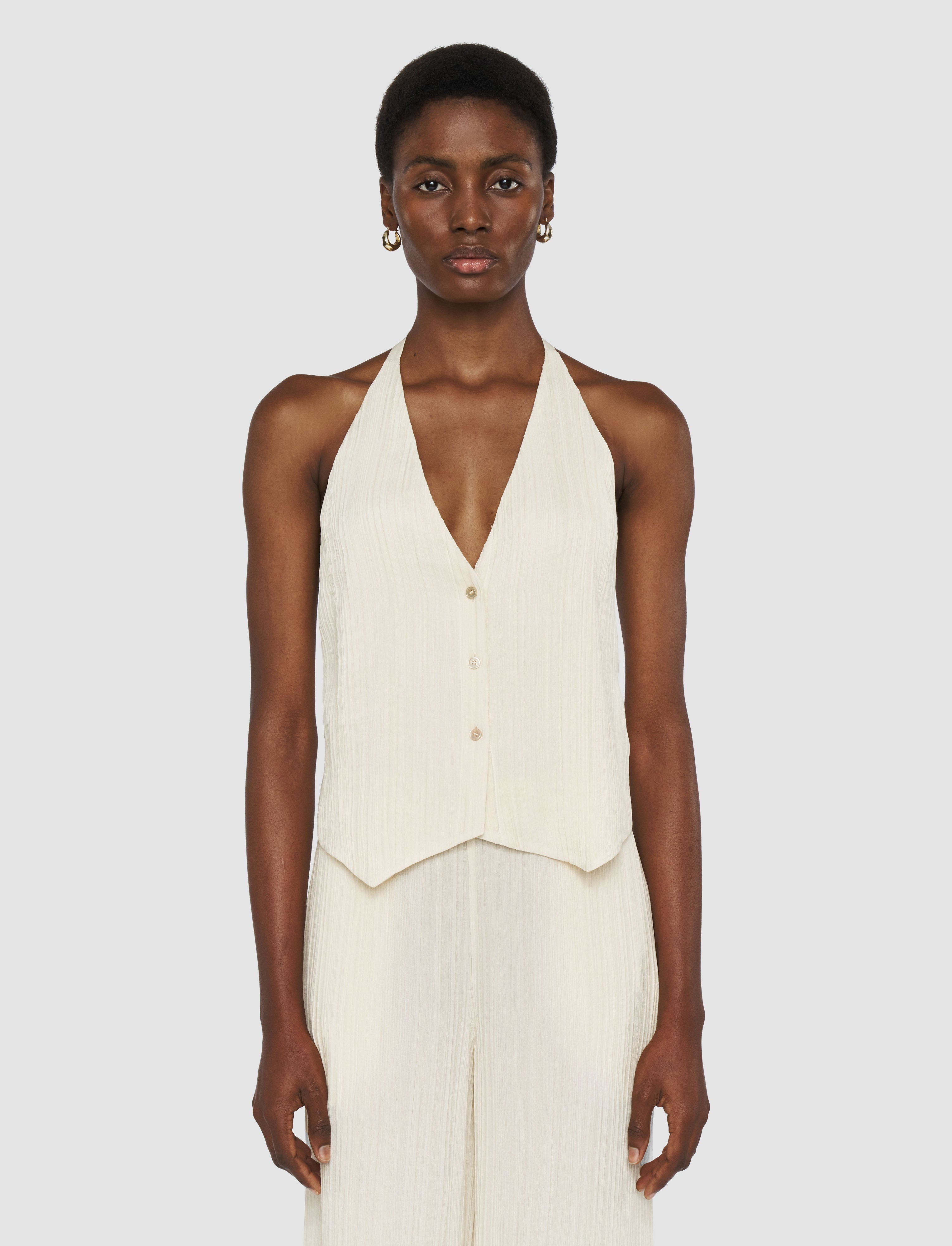 white-suez-pleat-jacquard-tie-waistcoat-JOSEPH