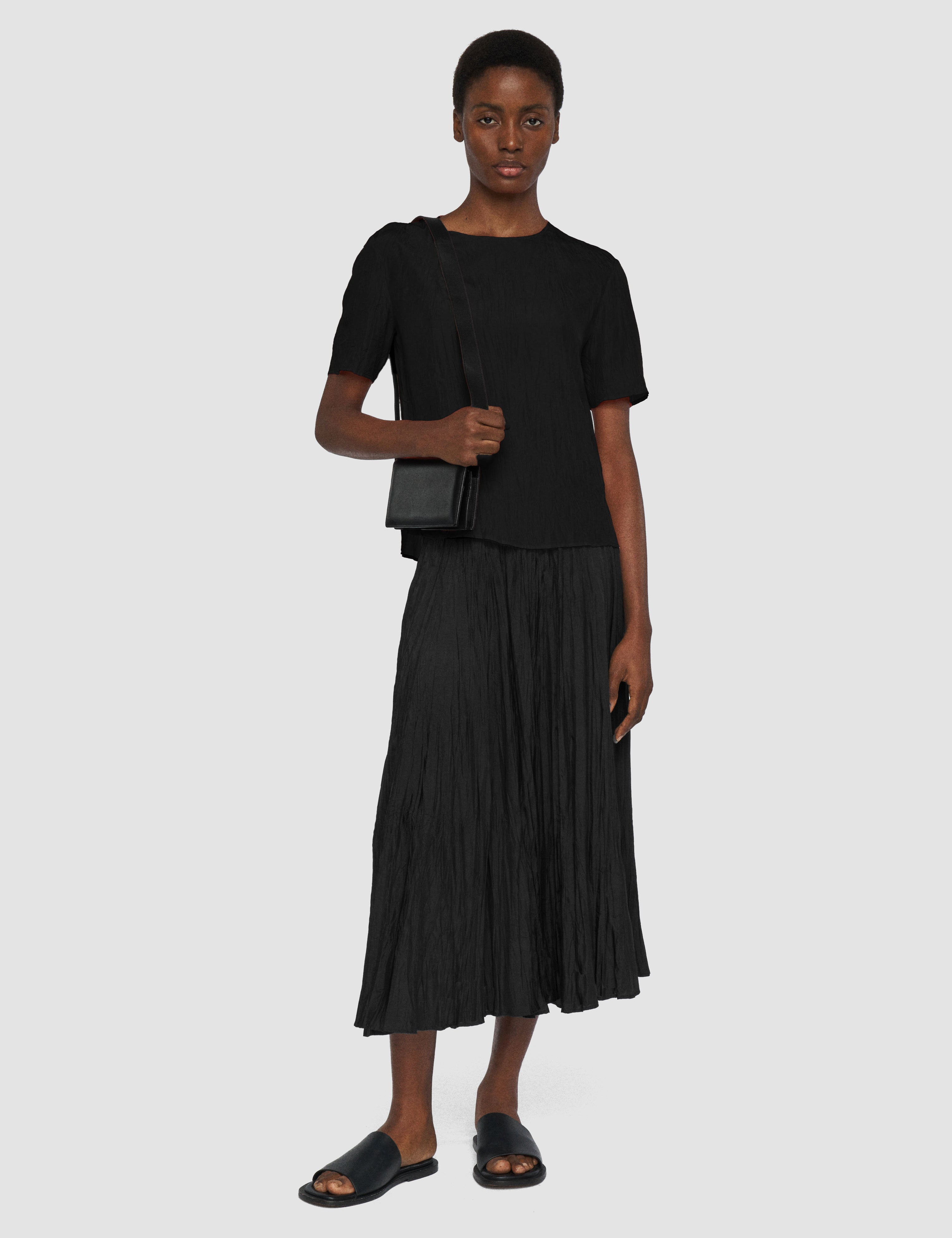 Black Sully Habotai Silk Skirt - Joseph