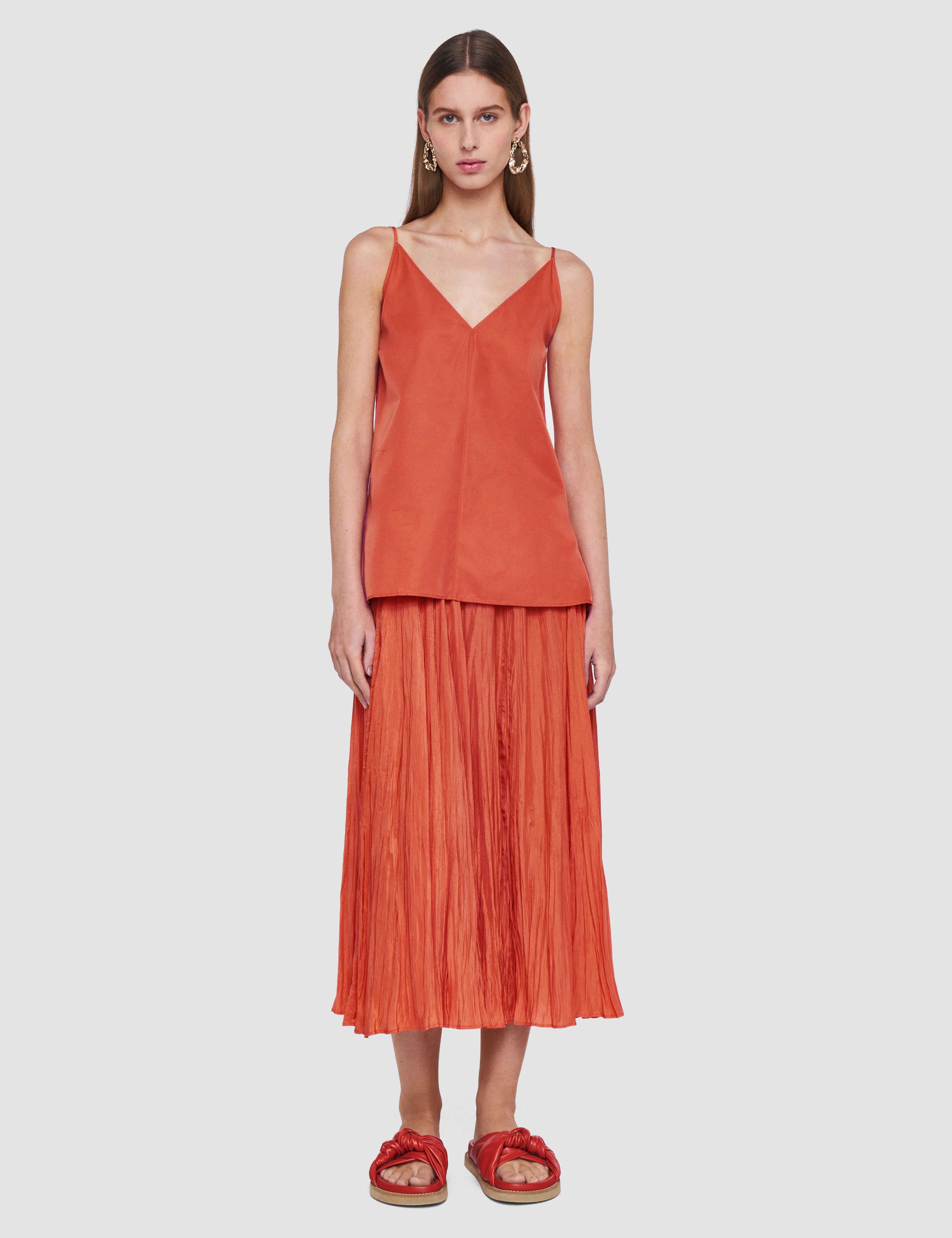 Orange Sully Habotai Silk Skirt - Joseph
