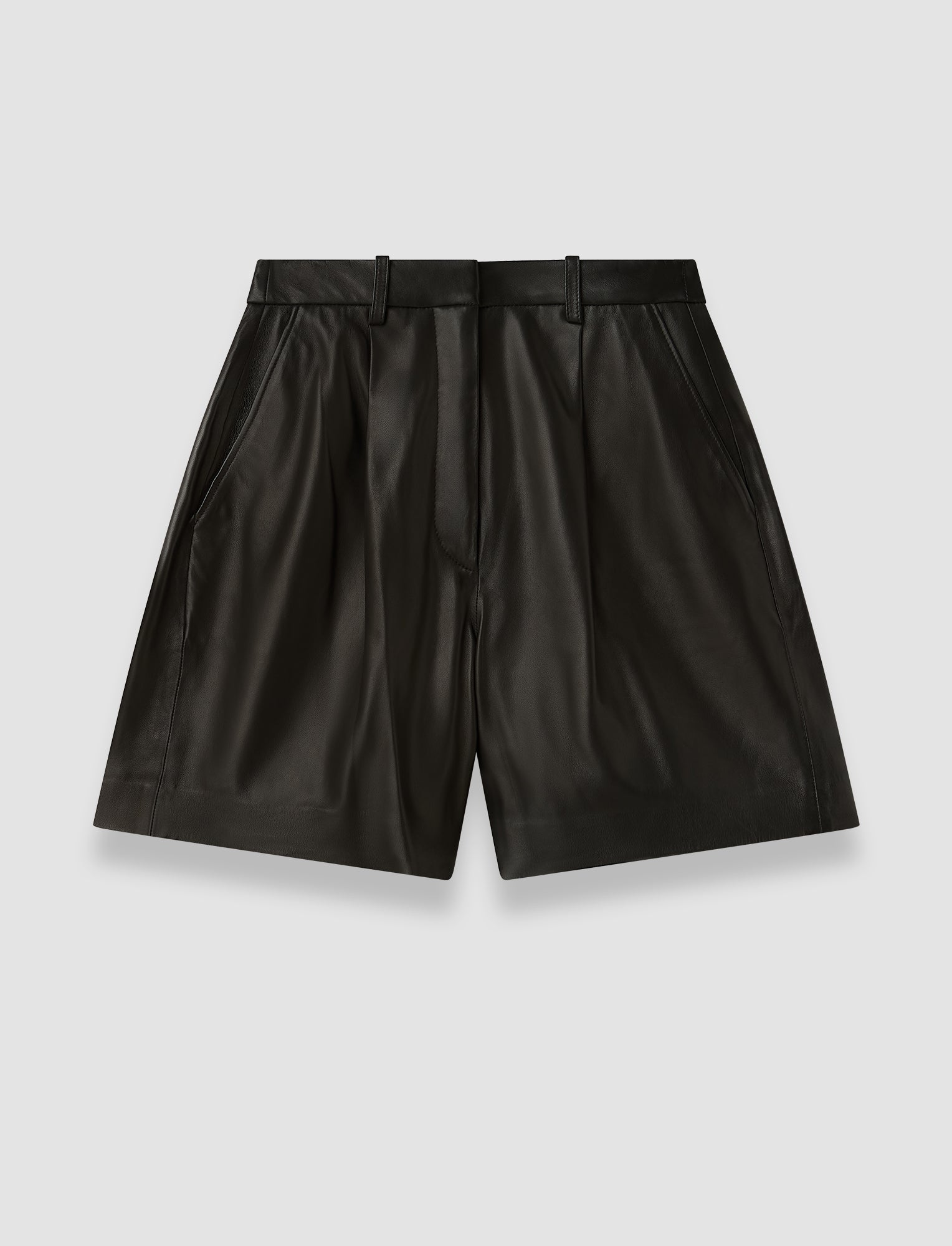 Suze Soft Nappa Leather Shorts in Black | JOSEPH AT