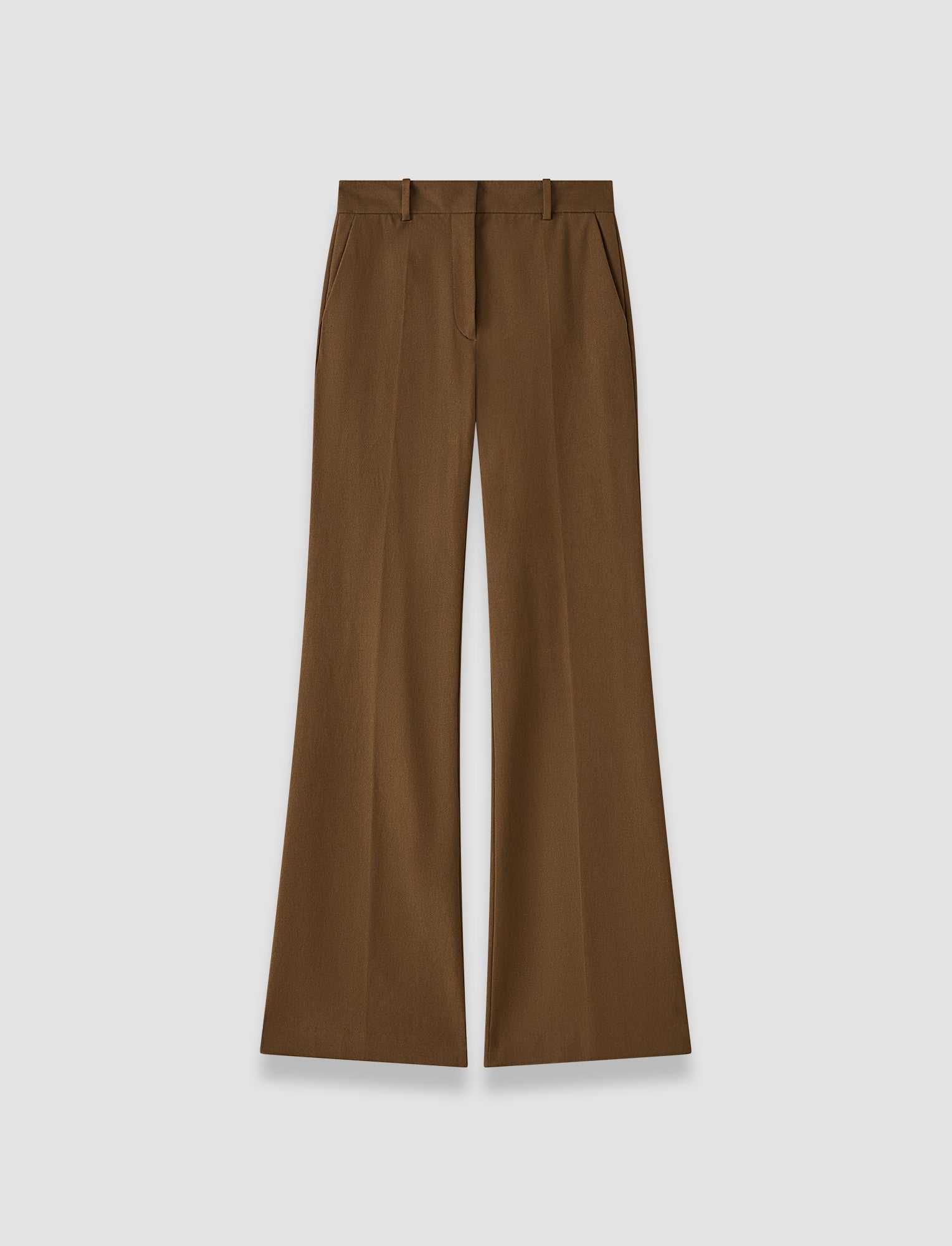 Tafira Gabardine Stretch Trousers in Brown | JOSEPH US