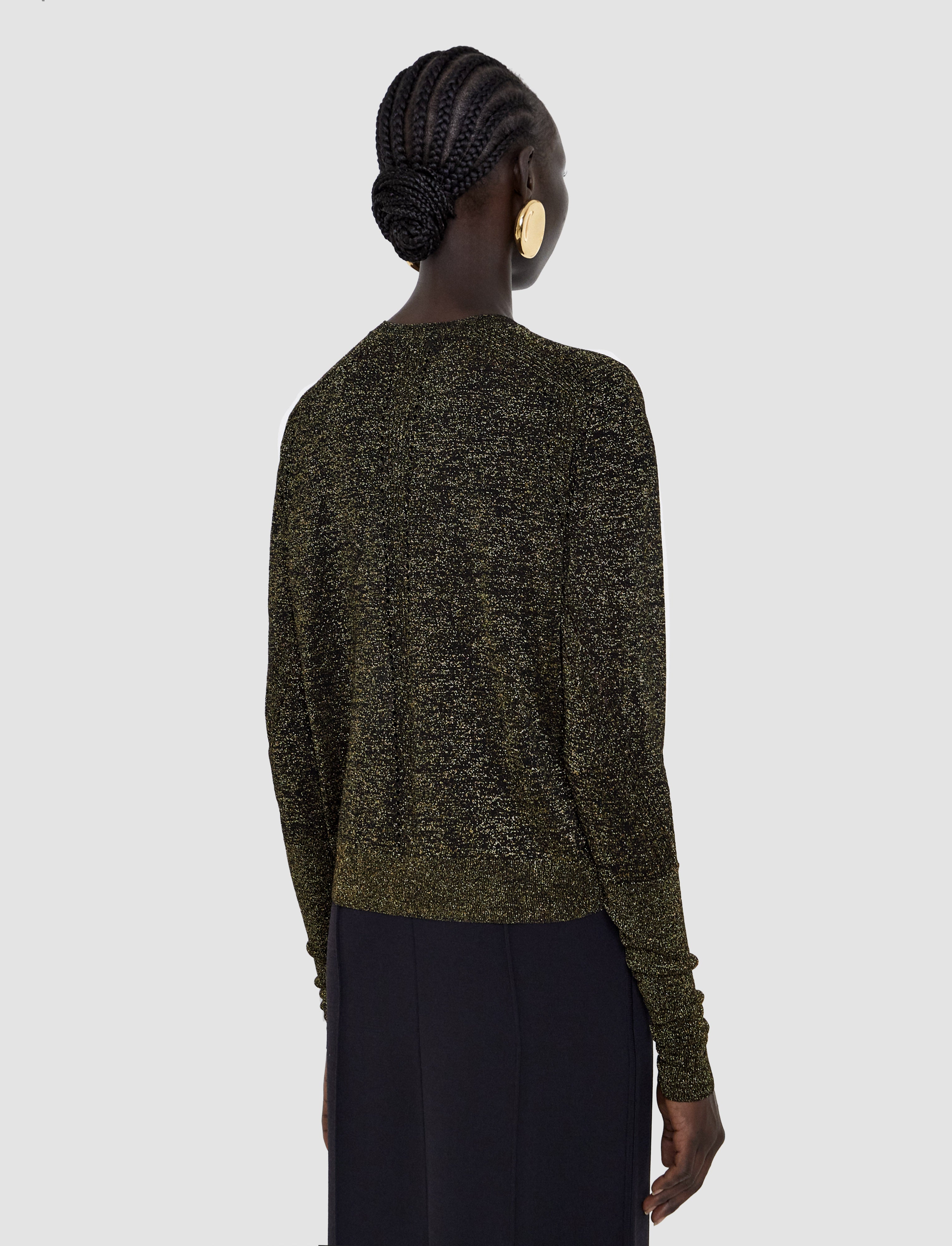 ブラック-tasse-lurex-knit-カーディガン-JOSEPH