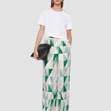 Thoresby Marble Print Silk Trousers