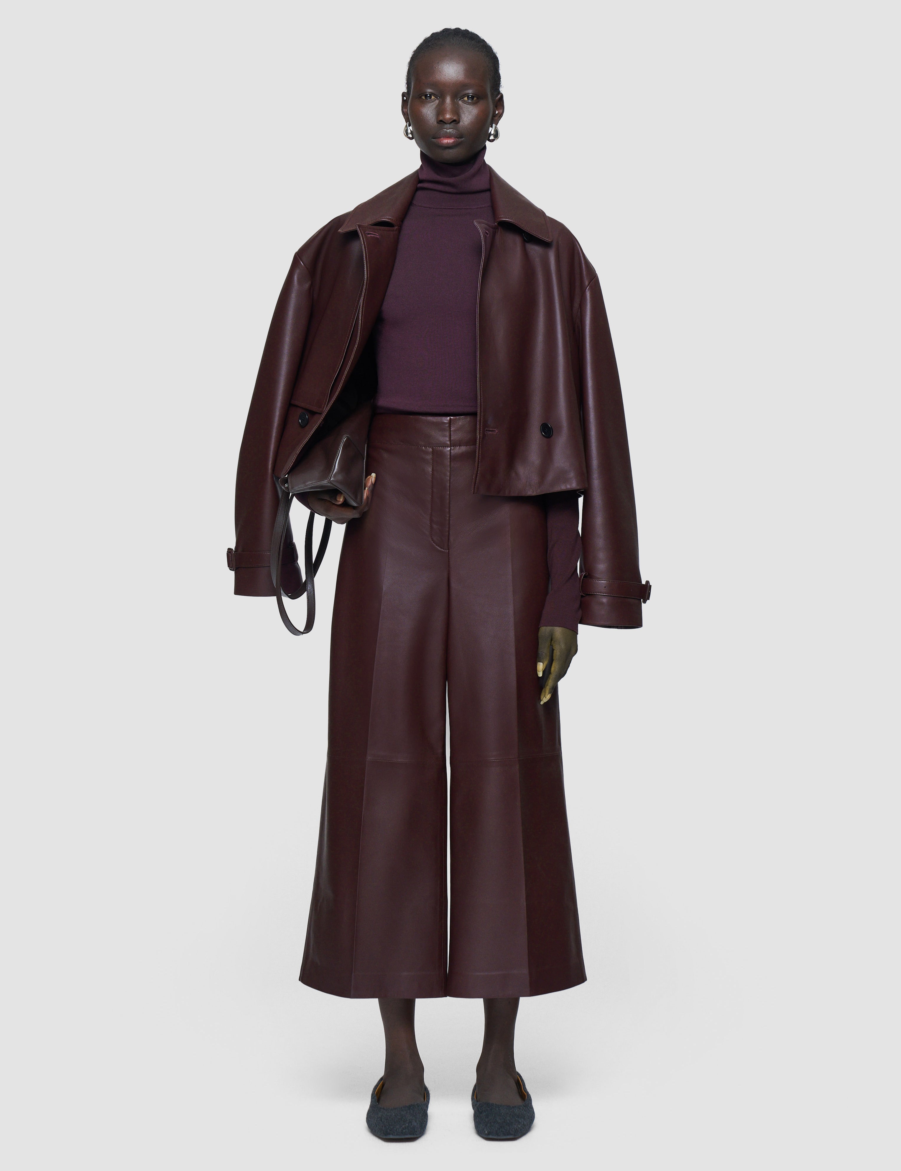 Purple Thurlow Nappa Leather Trousers - Joseph