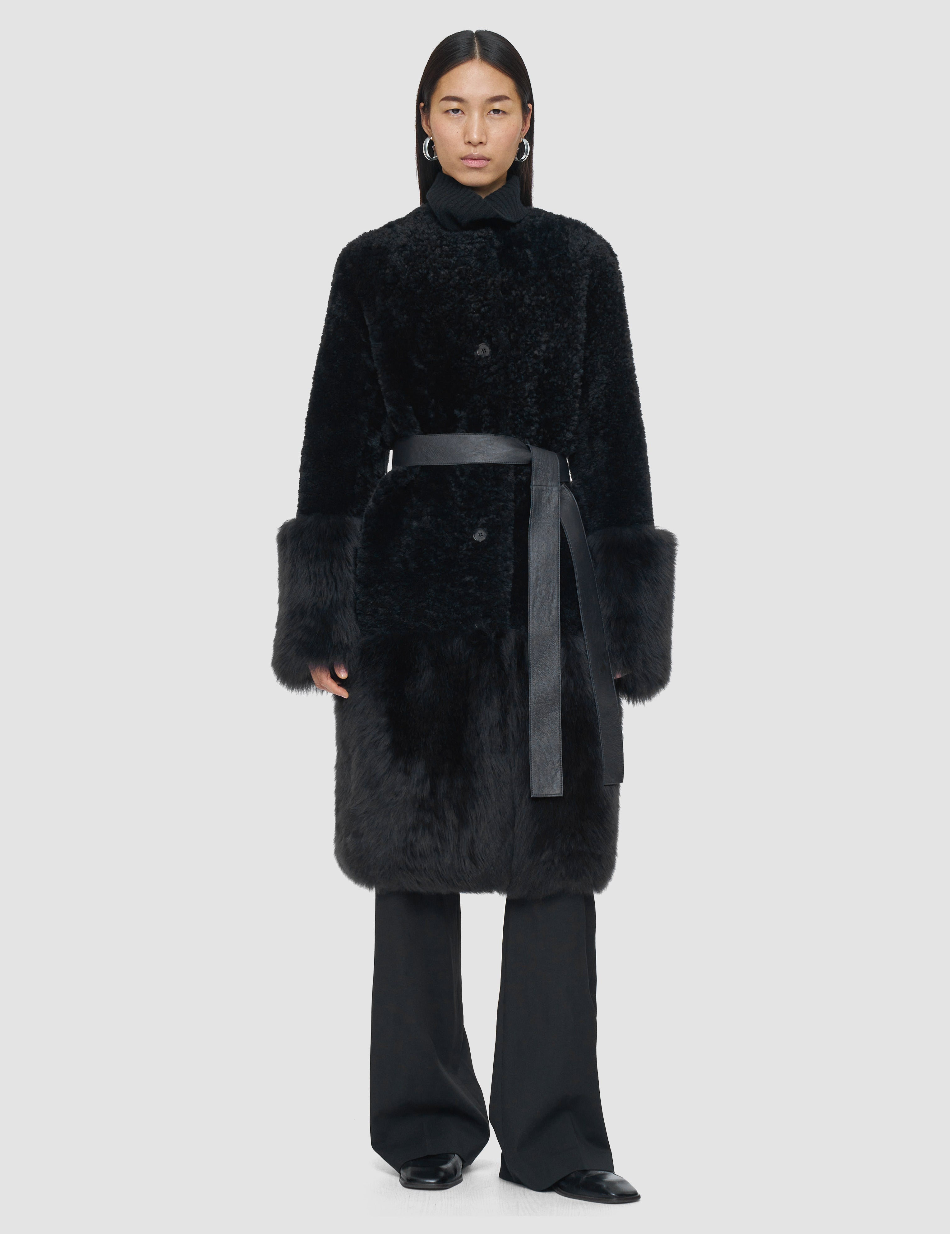 Grey Tina Shearling Coat - Joseph