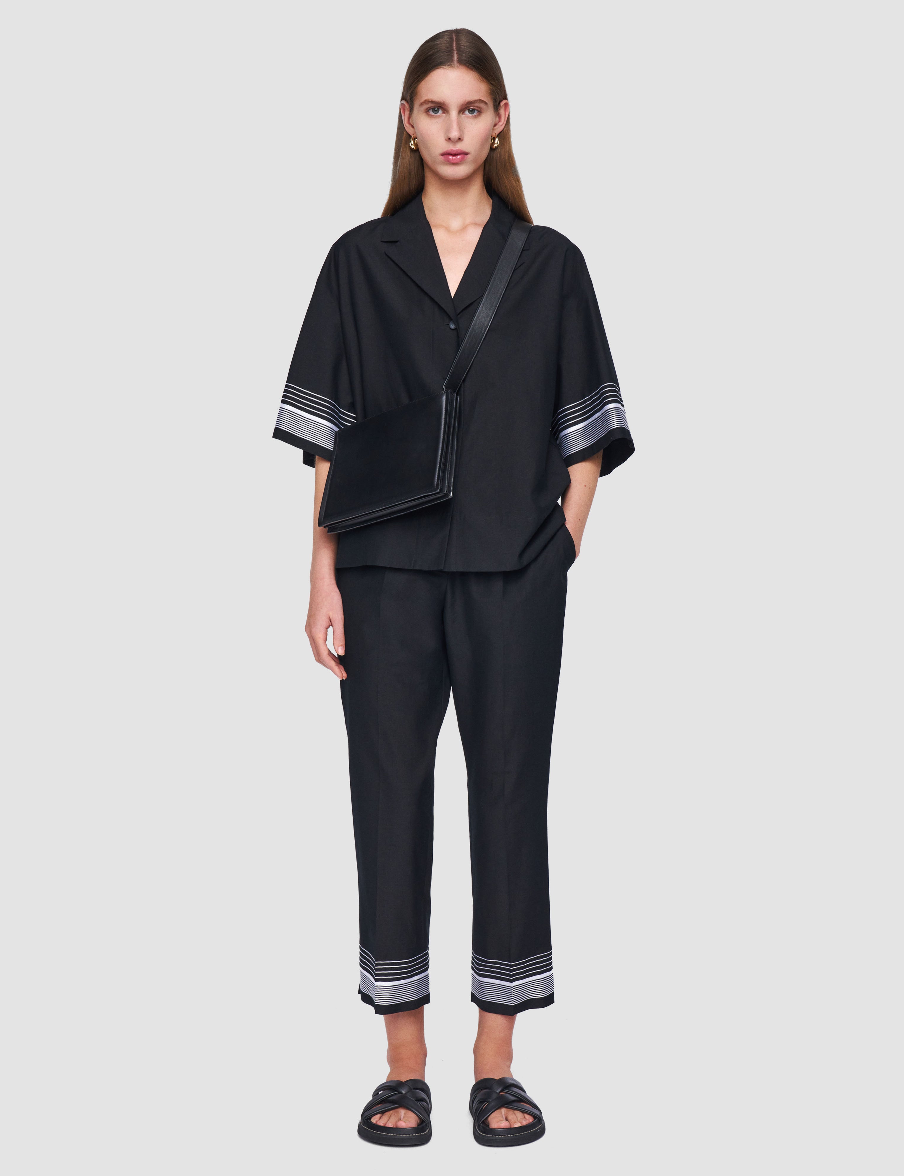 Black Tottenham Cotton Blend Trousers - Joseph