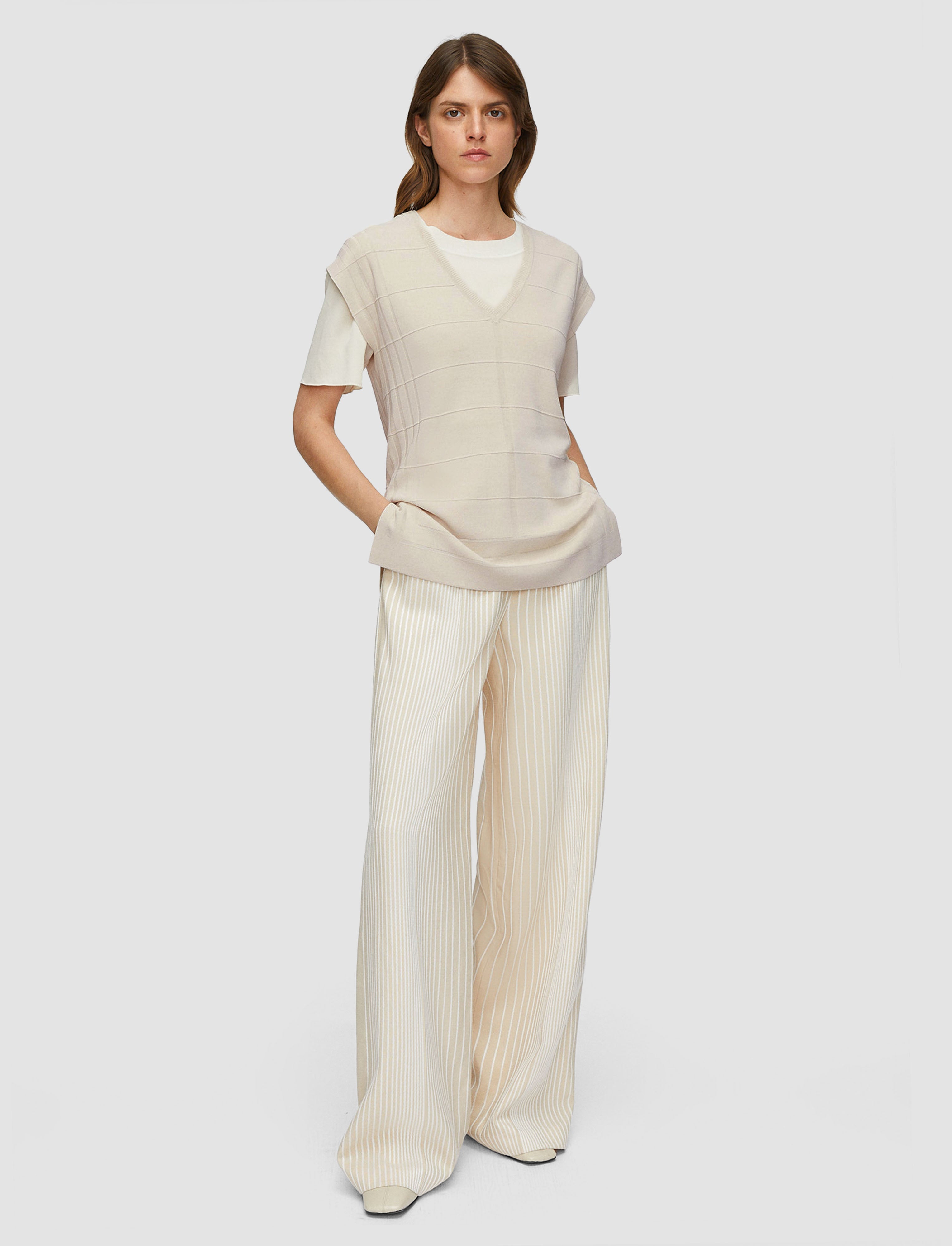 beige-viscose-grid-knit-top-JOSEPH