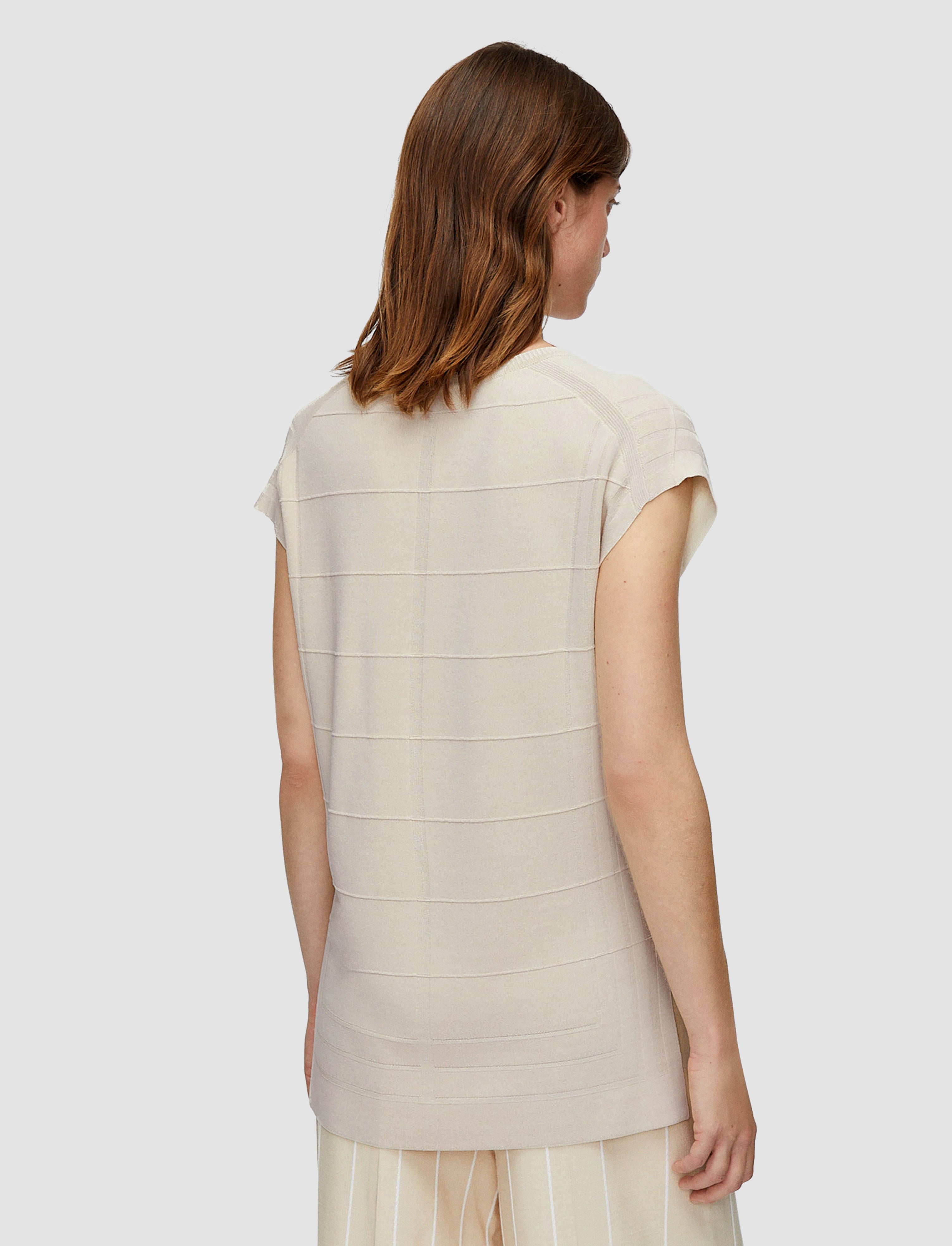 beige-viscose-grid-knit-top-JOSEPH