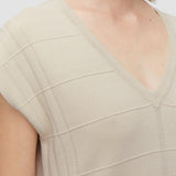 Beige Viscose Grid Knit Top - Joseph