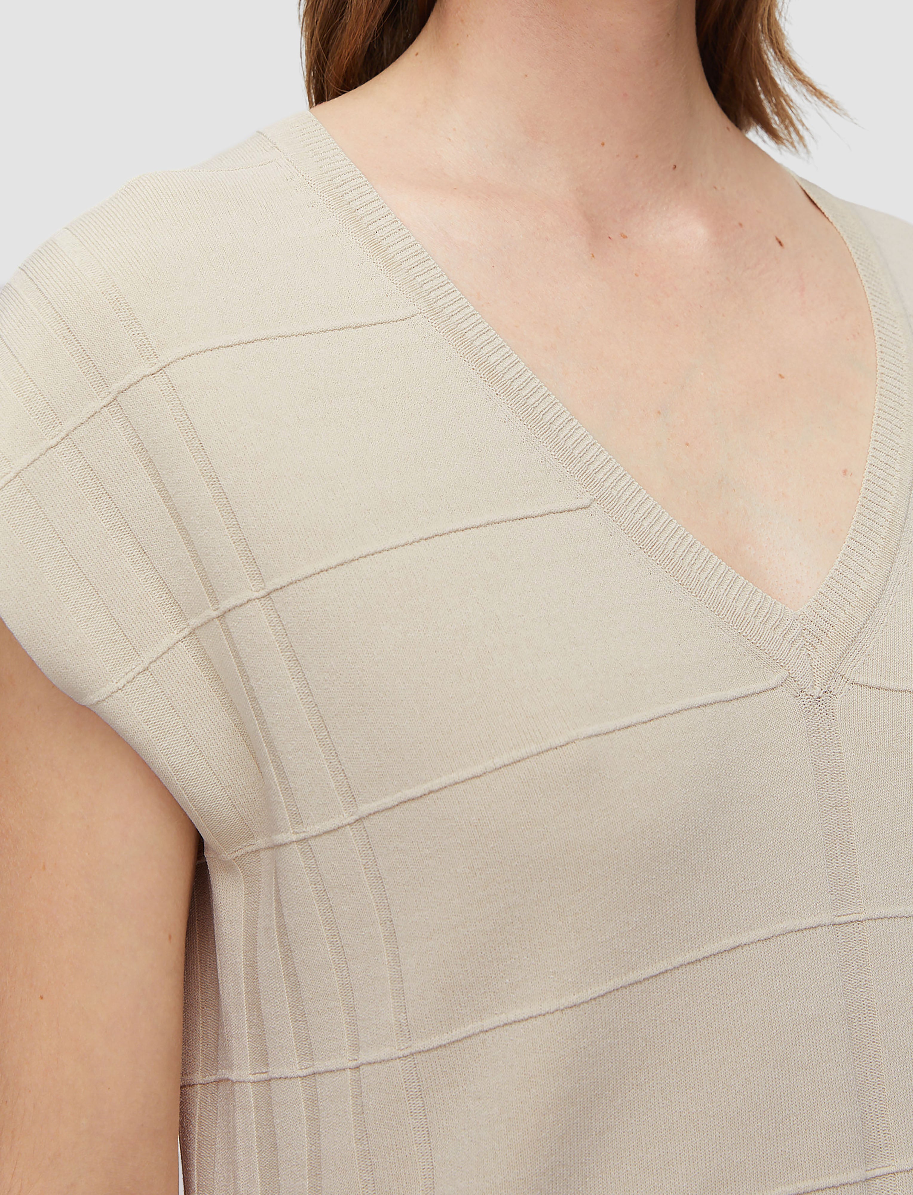 beige-viscose-grid-knit-top-JOSEPH