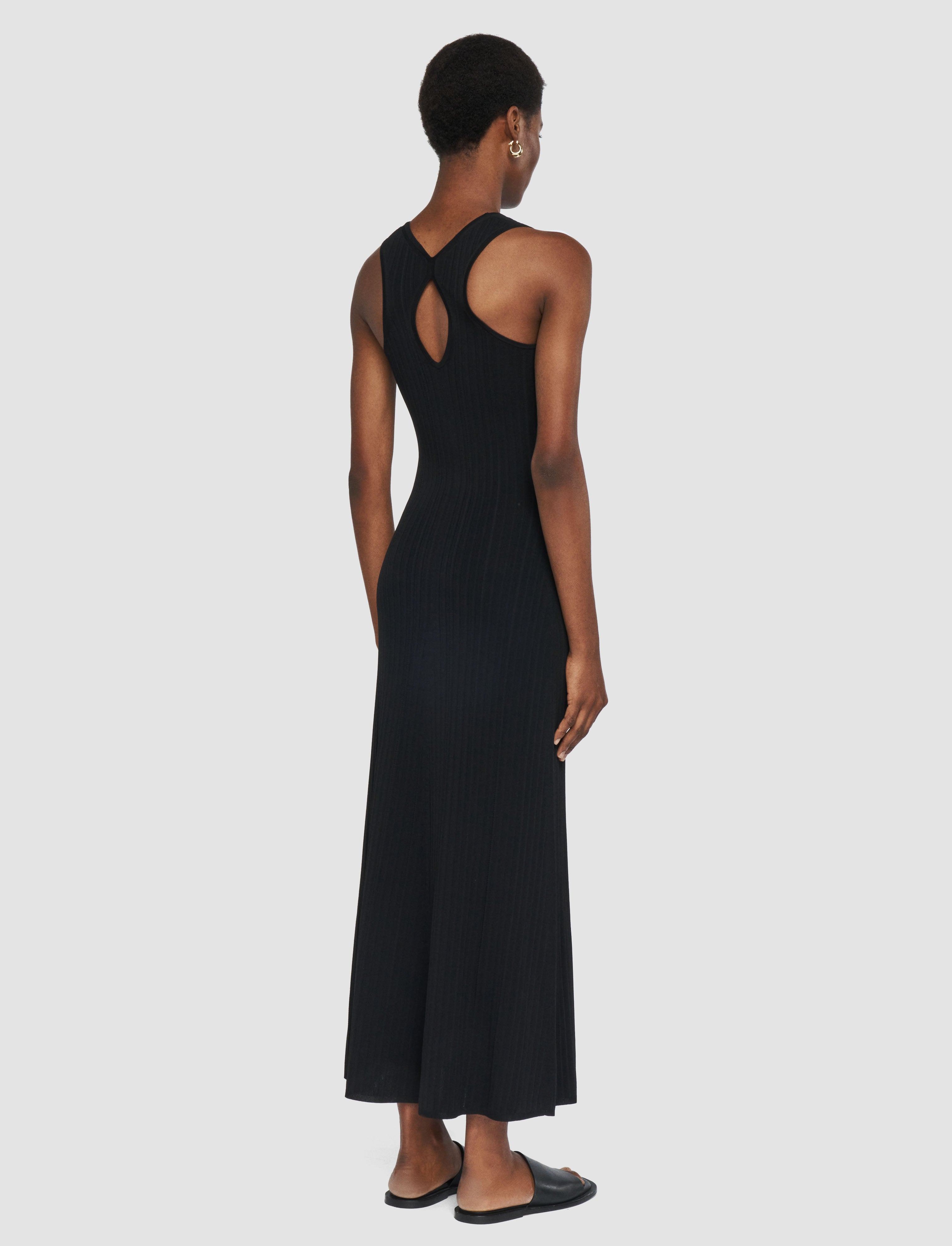 black-viscose-rib-knit-dress-JOSEPH