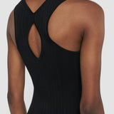 Black Viscose Rib Knit Dress - Joseph