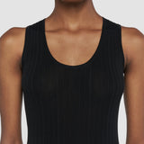 Black Viscose Rib Knit Dress - Joseph