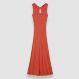 Orange Viscose Rib Knit Dress - Joseph