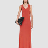 Orange Viscose Rib Knit Dress - Joseph