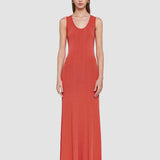 Orange Viscose Rib Knit Dress - Joseph
