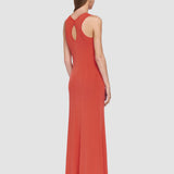 Orange Viscose Rib Knit Dress - Joseph