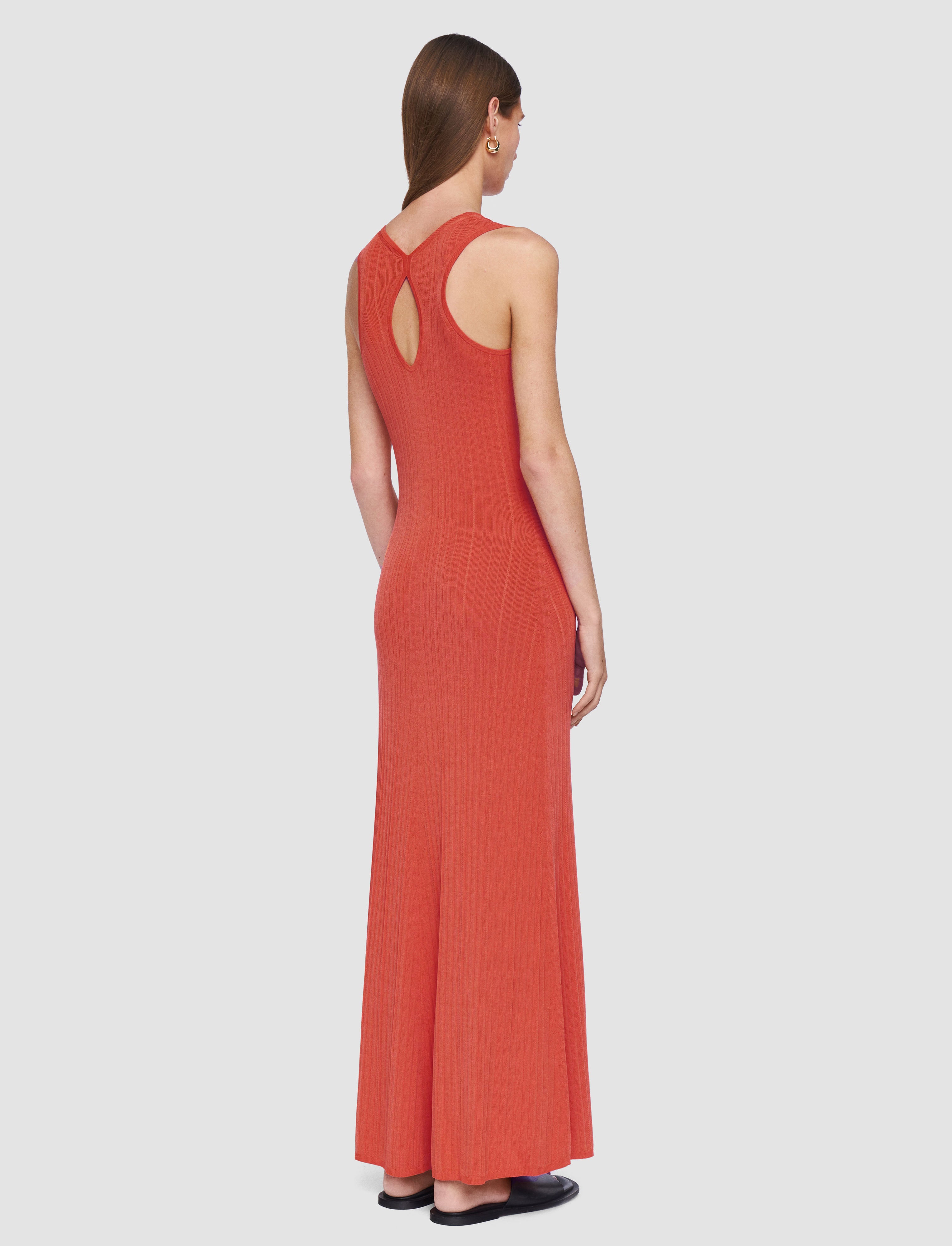 orange-viscose-rib-knit-dress-JOSEPH