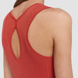 Orange Viscose Rib Knit Dress - Joseph