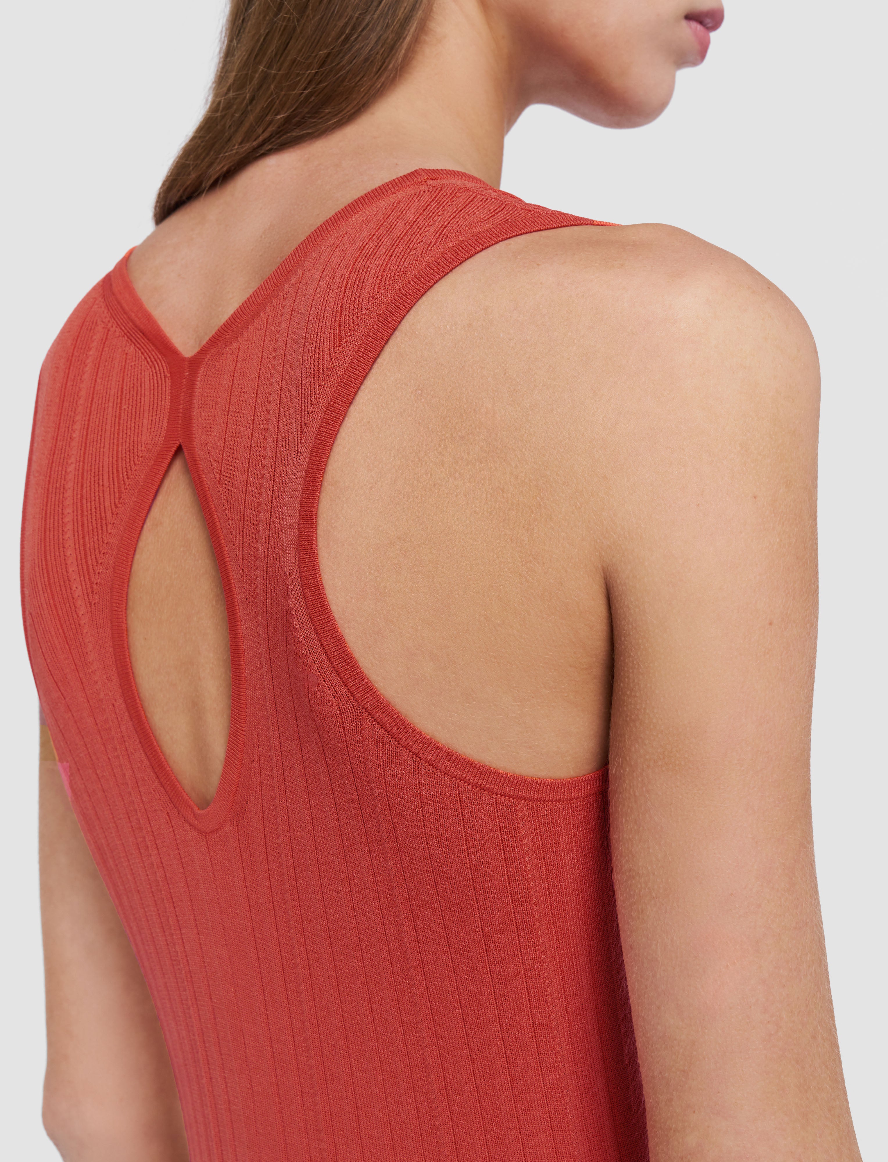 orange-viscose-rib-knit-dress-JOSEPH