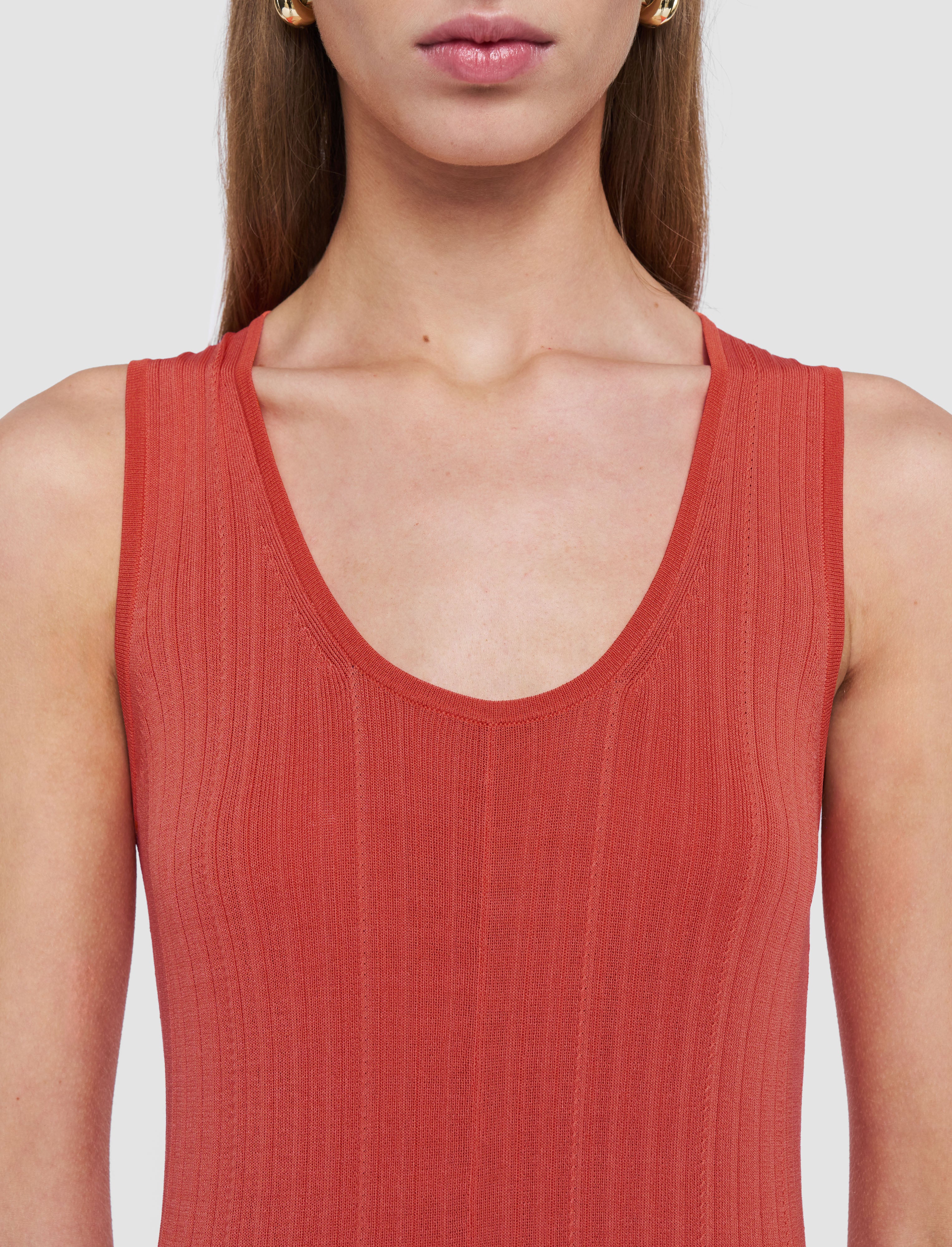 orange-viscose-rib-knit-dress-JOSEPH
