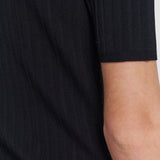 Black Viscose Rib Knit Polo Top - Joseph