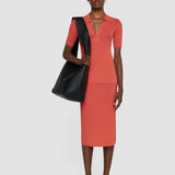 Orange Viscose Rib Knit Skirt - Joseph