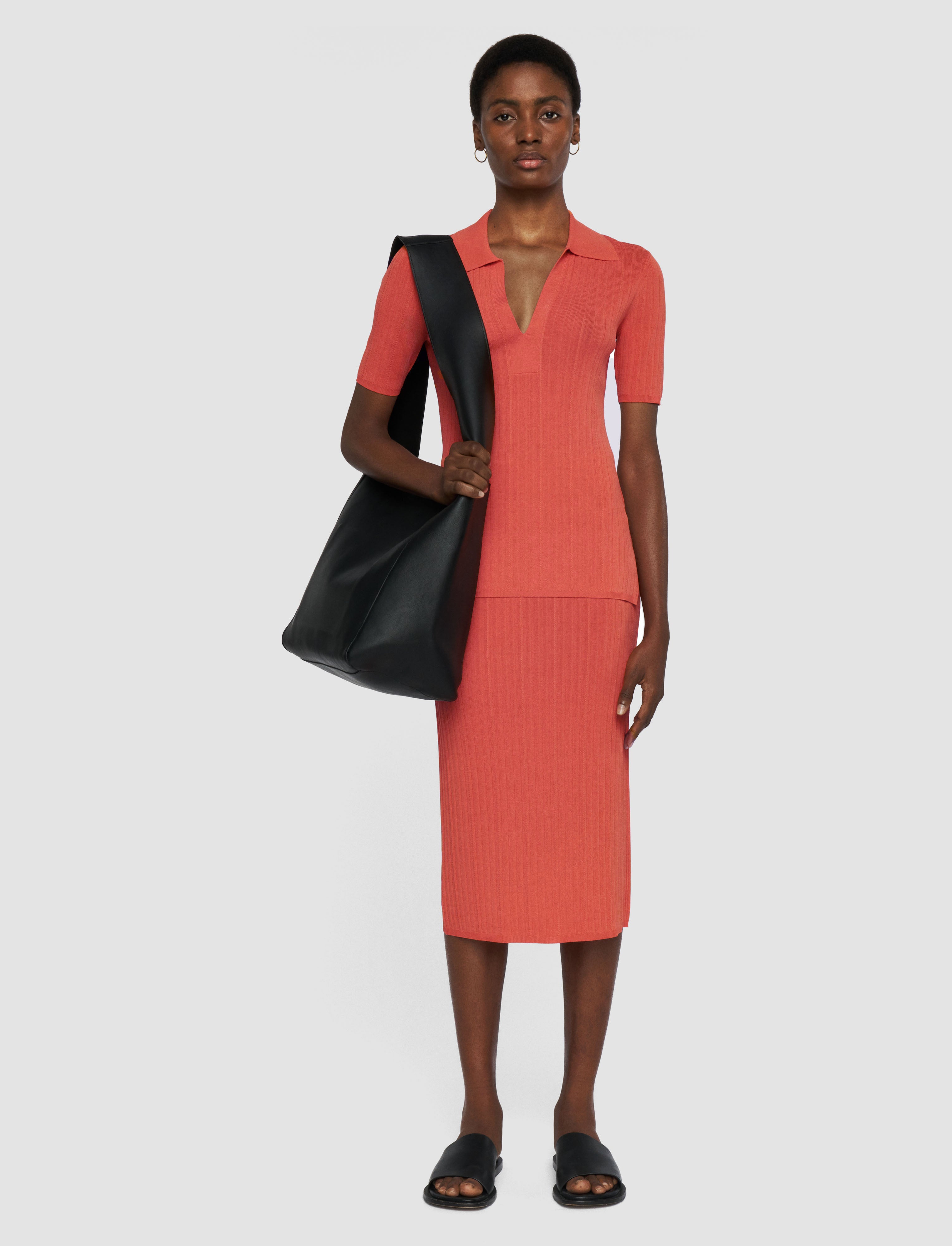 orange-viscose-rib-knit-skirt-JOSEPH