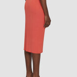 Orange Viscose Rib Knit Skirt - Joseph