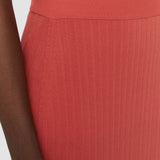 Orange Viscose Rib Knit Skirt - Joseph