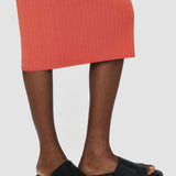 Orange Viscose Rib Knit Skirt - Joseph