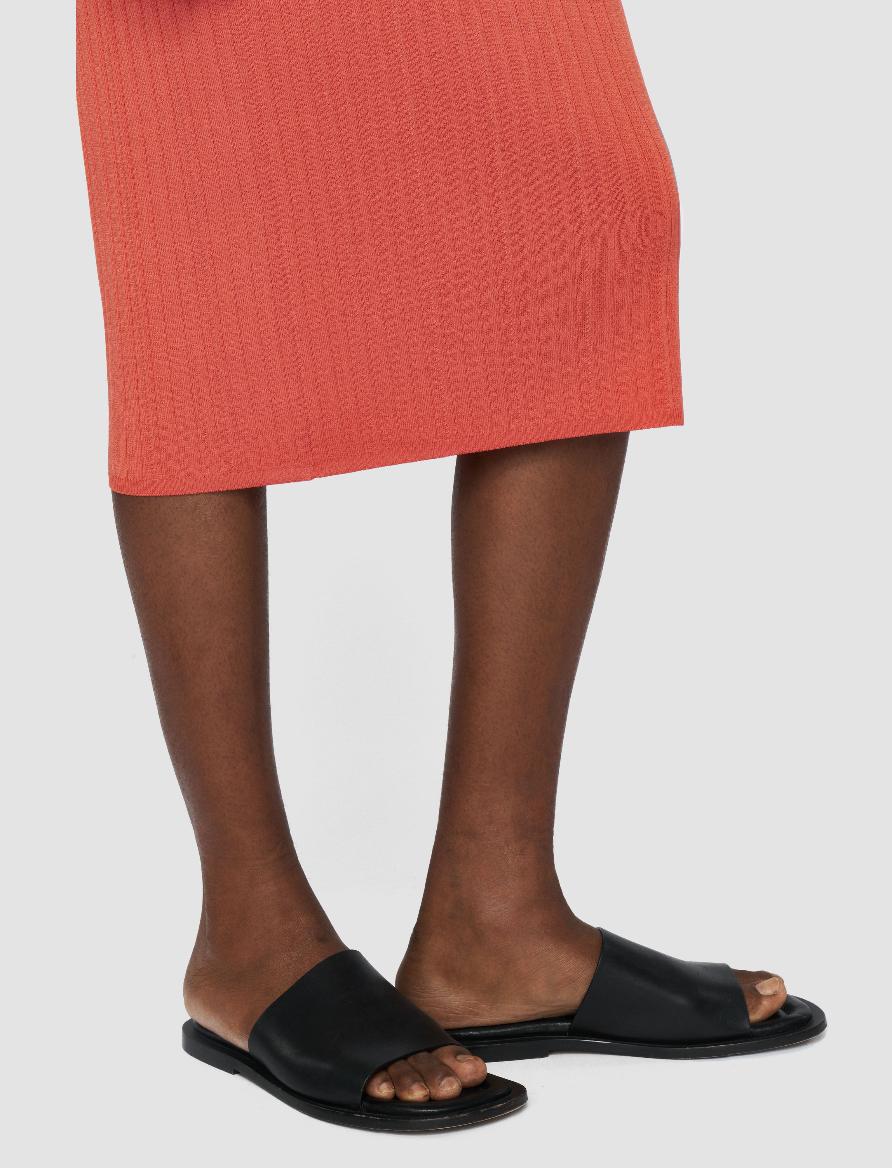 orange-viscose-rib-knit-skirt-JOSEPH