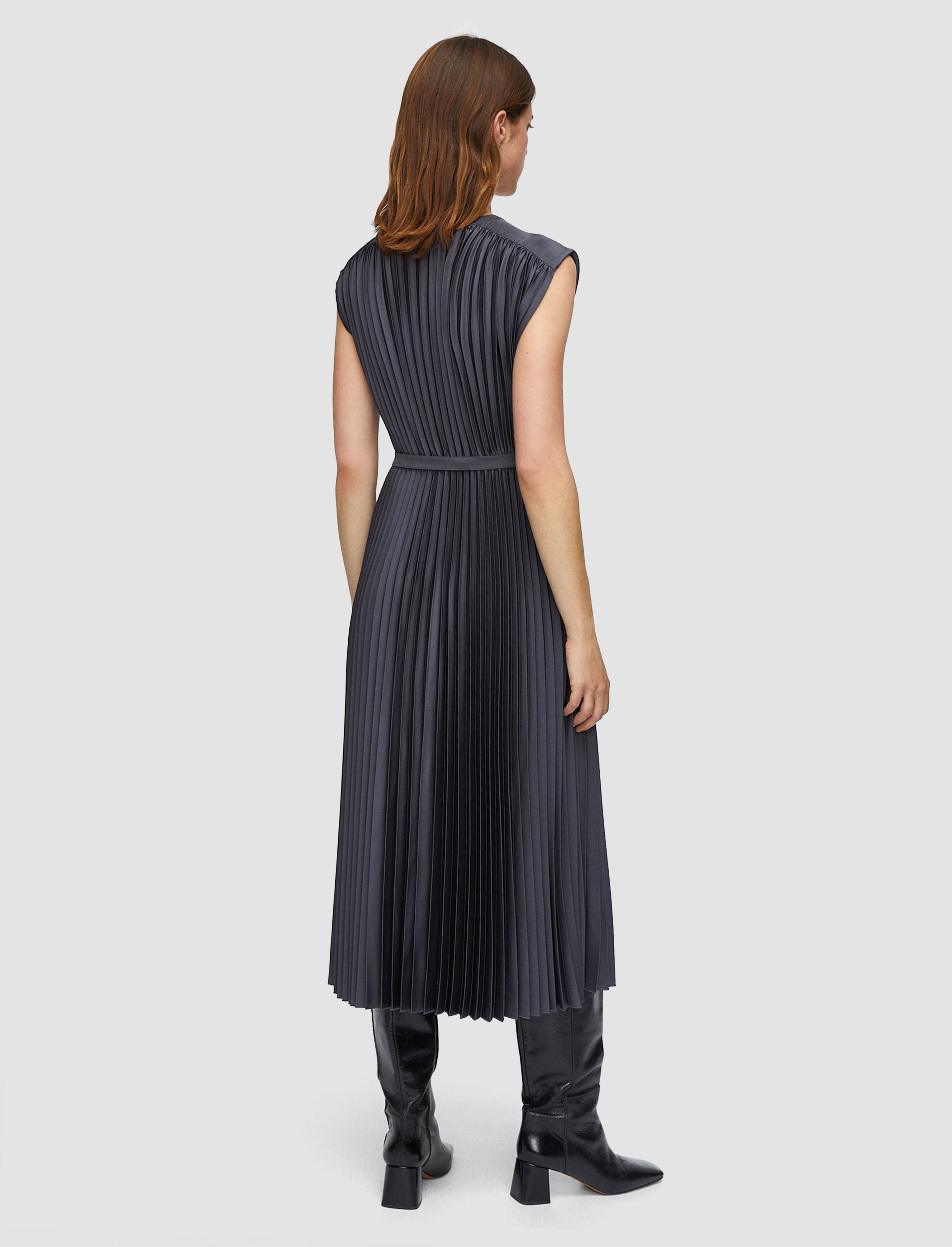 グレー-volta-knit-weave-plisse-ドレス-JOSEPH