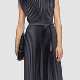 Grey Volta Knit Weave Plissé Dress - Joseph