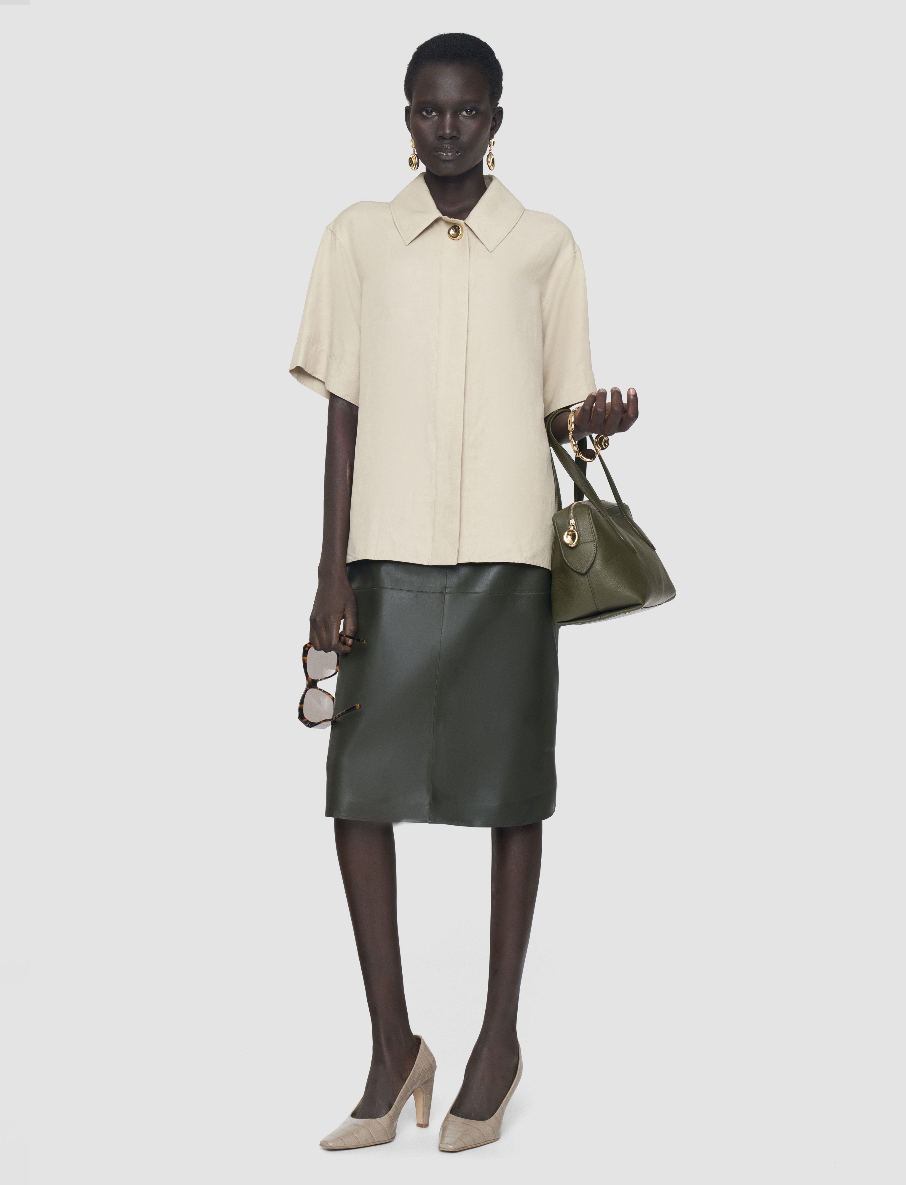 Volu Light Linen Blend シャツ - ベージュ | JOSEPH JP