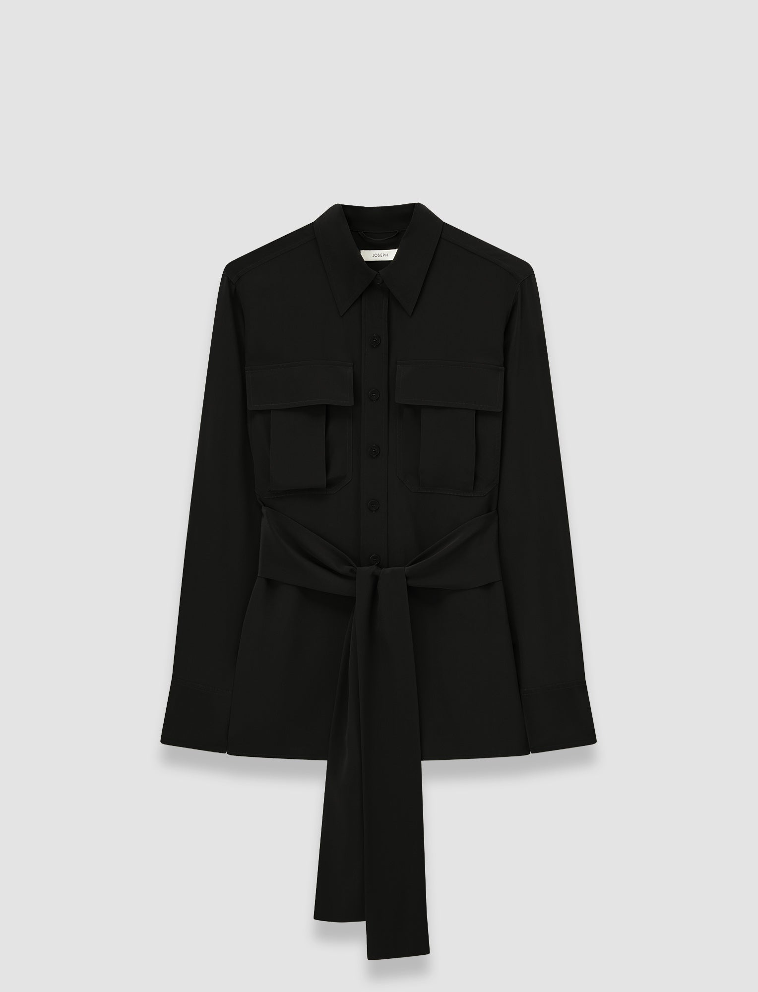 Yas Crepe de Soie Silk Shirt in Black | JOSEPH AT