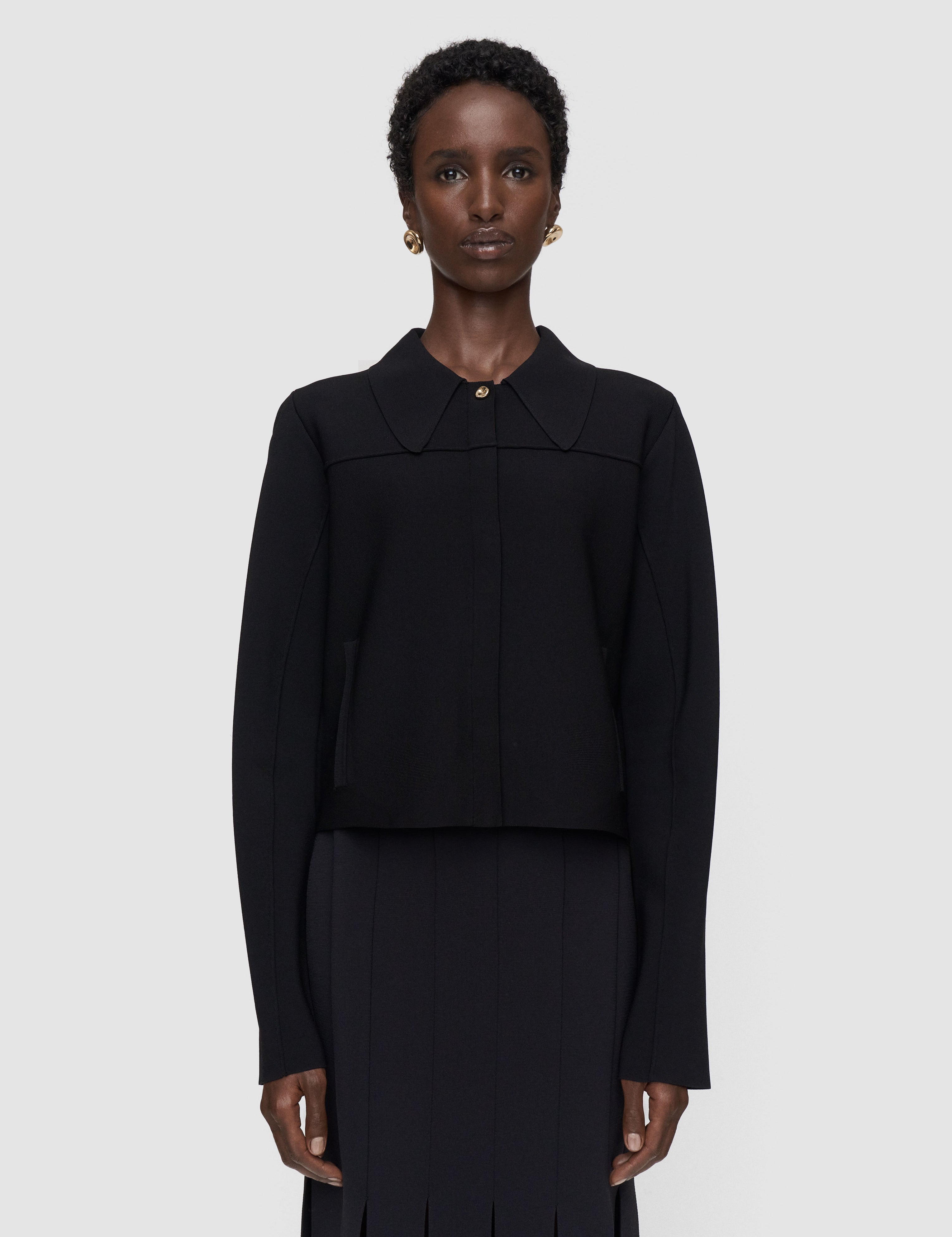 Black Gare Compact Milano Knit Jacket - Joseph