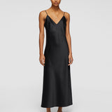 Black Silk Satin Clea Dress - Joseph