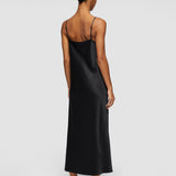 Black Silk Satin Clea Dress - Joseph