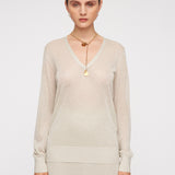 Lurex V Neck Jumper